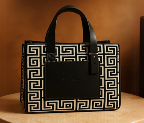 PU & Knit Shoulder Bags with Magnetic Closure  and long shoulder strap